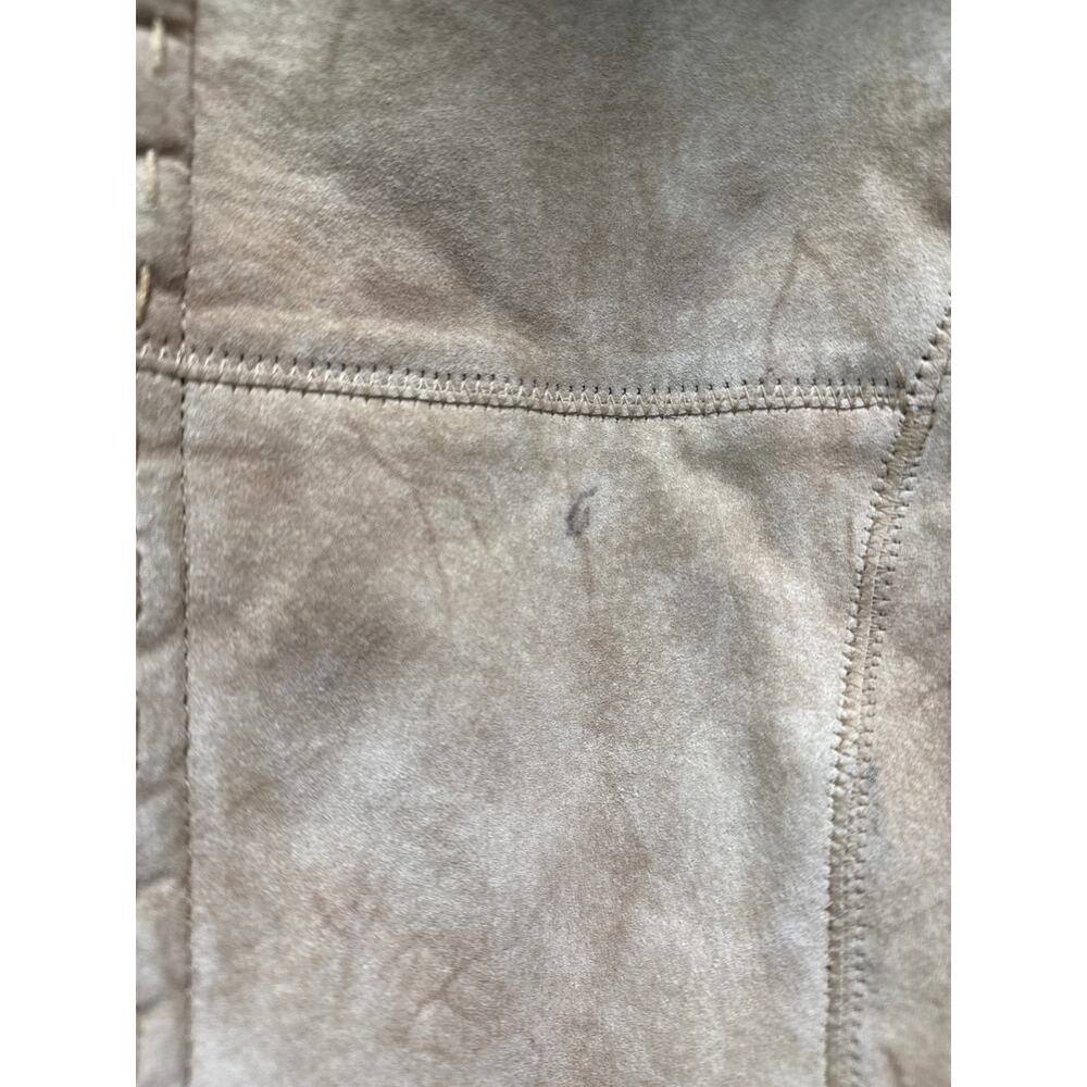 Avanti Vintage 90s Penny Lane Faux Fur Camel Suede Leather Jacket Size Large - Picture 7 of 10